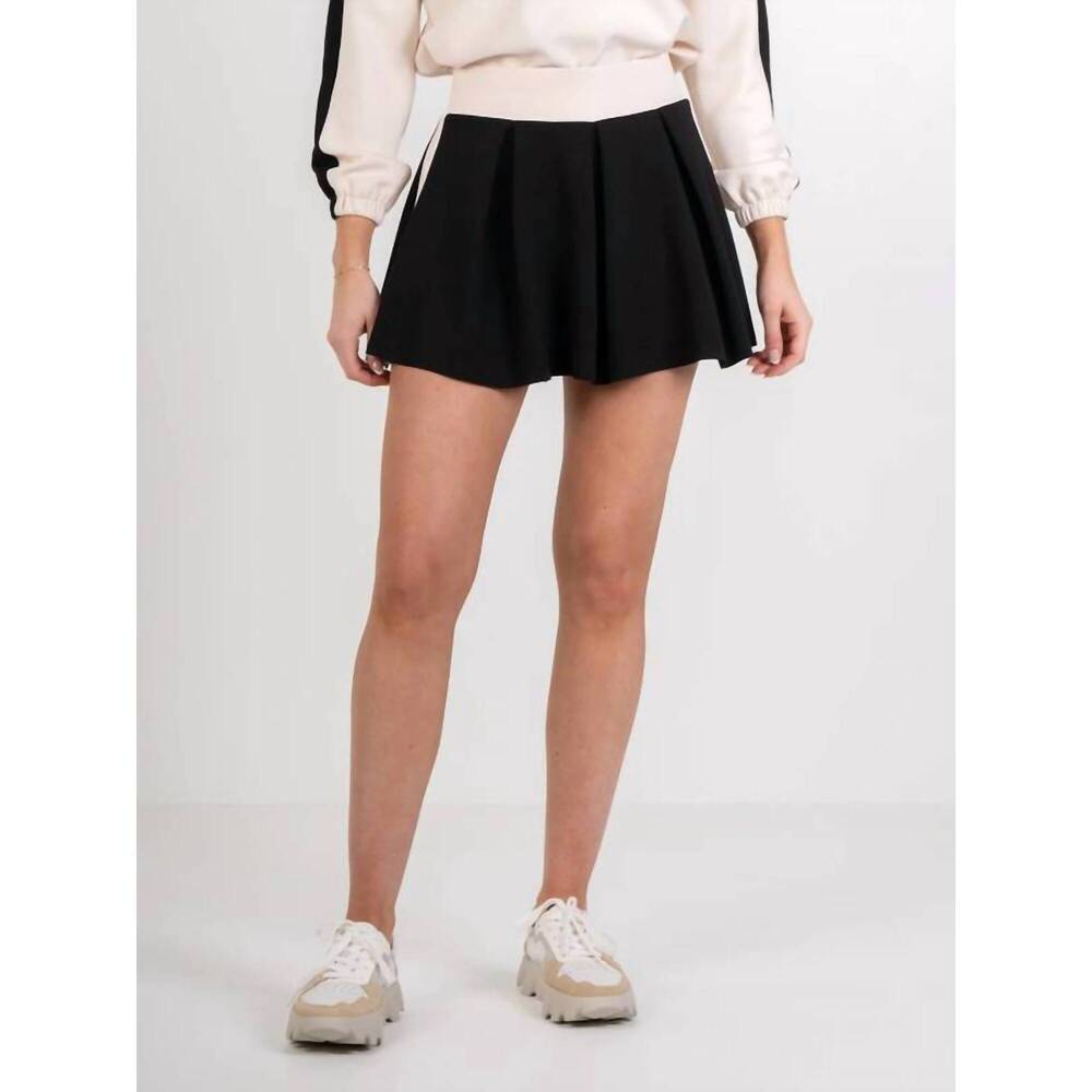 NEW EMILY MCCARTHY women's sydney mini skirt in black & sand